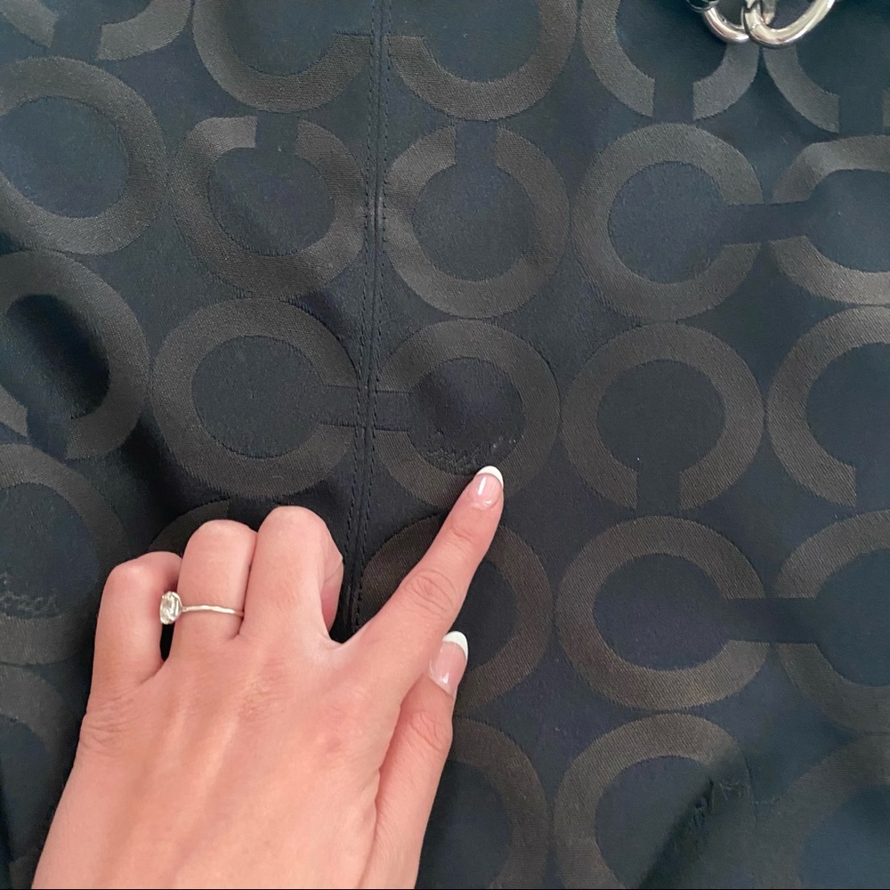 SOLD Coach op art black sateen hobo bag - Picture 12 of 12